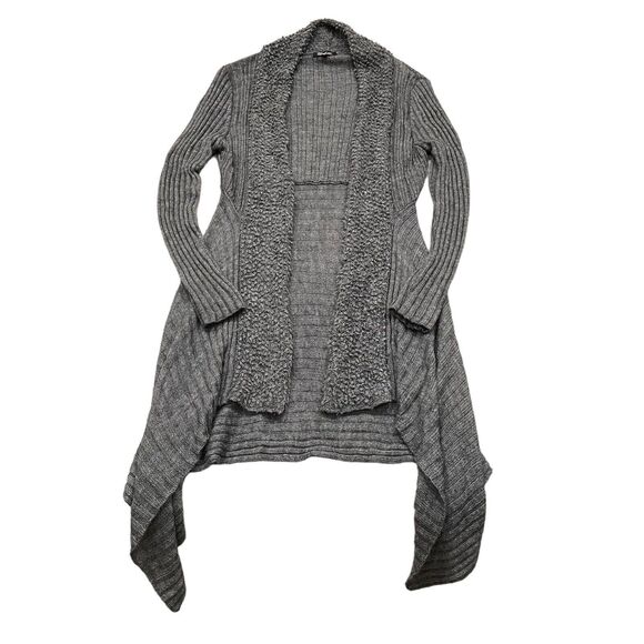 Elisabetta Collection Asymmetrical Sweater Cardigan Womens Size L Gray Lagenlook - Picture 1 of 16